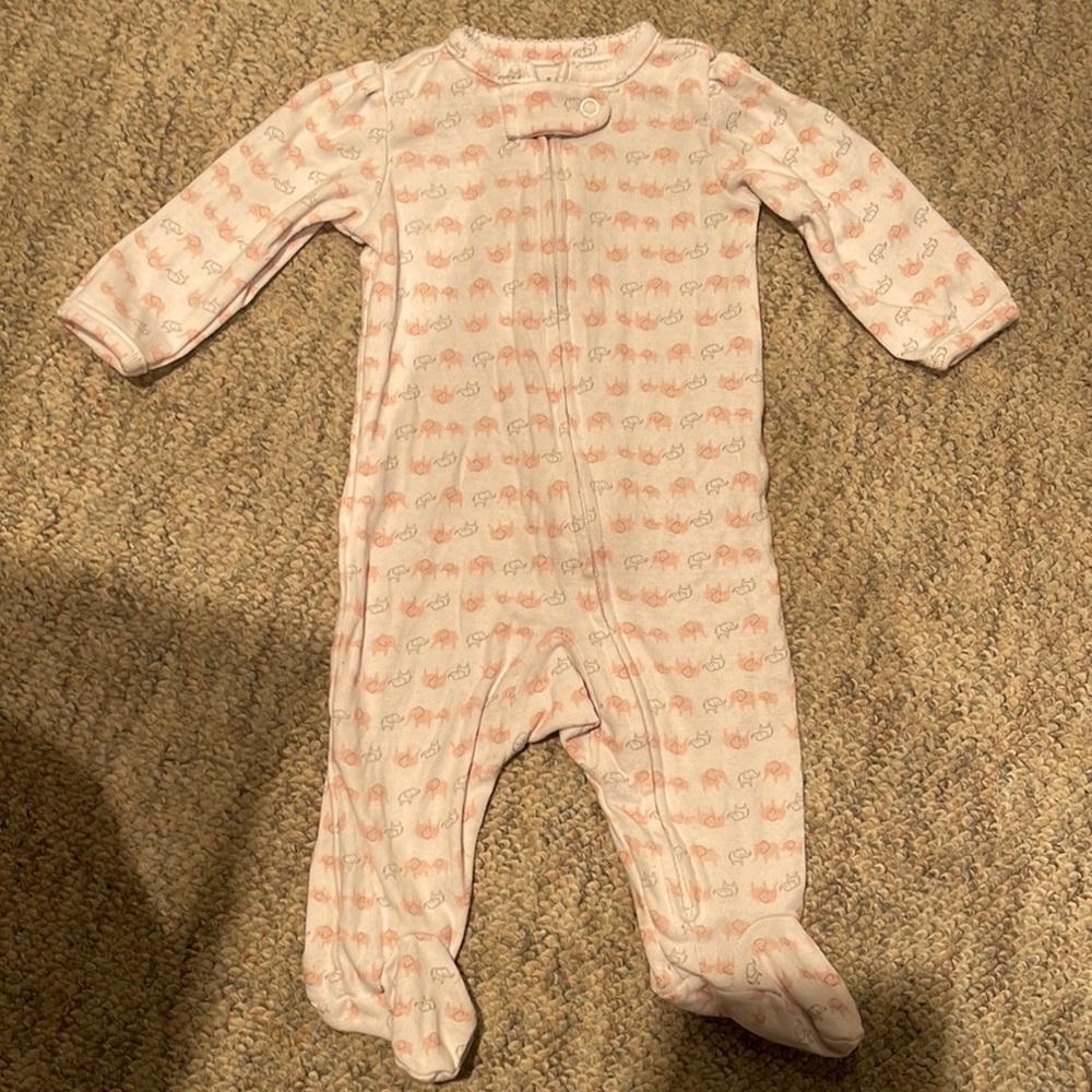(15for$10) baby girl elephant footed onesie